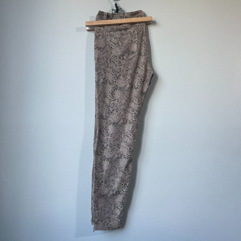 Zara Faux Snake Leather ankle pants in Beige size 12